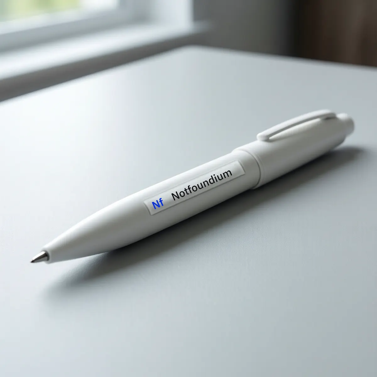 A white pen printed with Nf Notfoundium.
